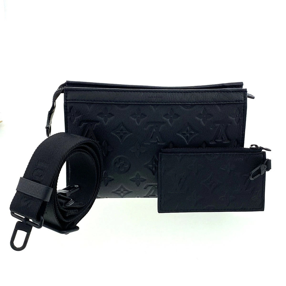 LOUIS VUITTON Gaston Wearable Wallet Shoulder Bag Monogram Shadow Black